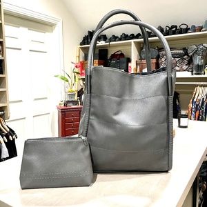 Large Grey Tote and Matching pouch